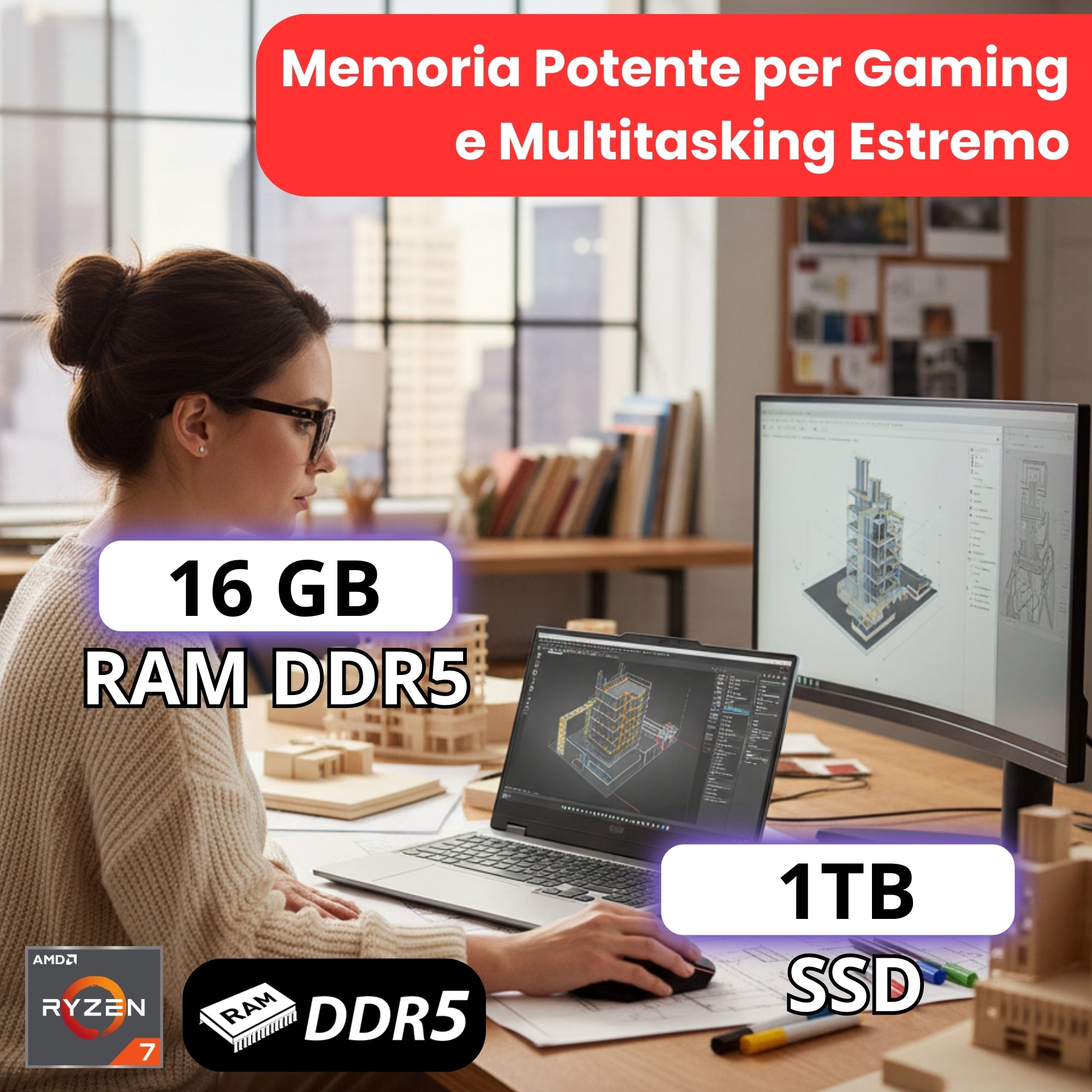 Lenovo LOQ Laptop Gaming 15.6" FHD 144Hz 15AHP10 | AMD Ryzen 7-250 | Ram 16GB | SSD 1TB | Nvidia RTX 5060 Windows 11 Prodotto NUOVO