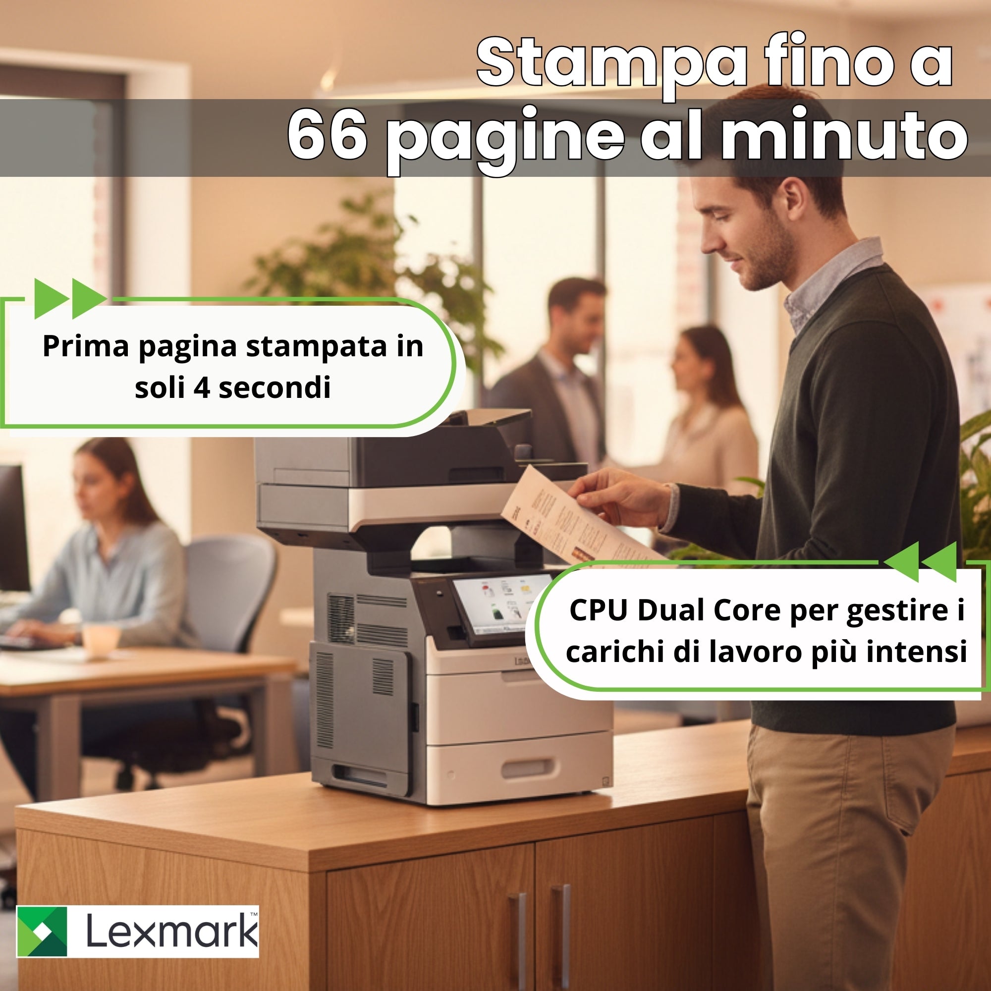 Stampante multifunzione laser B/N ricondizionata Lexmark MX711DE