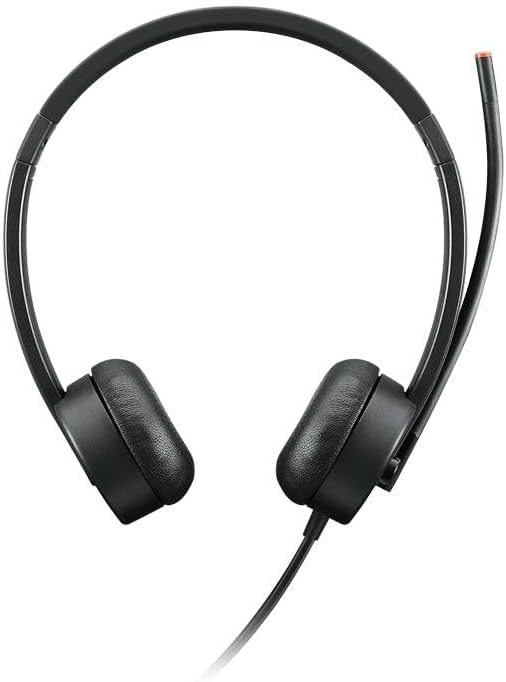 Cuffie Lenovo Essential Stereo leggere con archetto regolabile e padiglioni imbottiti, perfette per chiamate e intrattenimento multimediale.