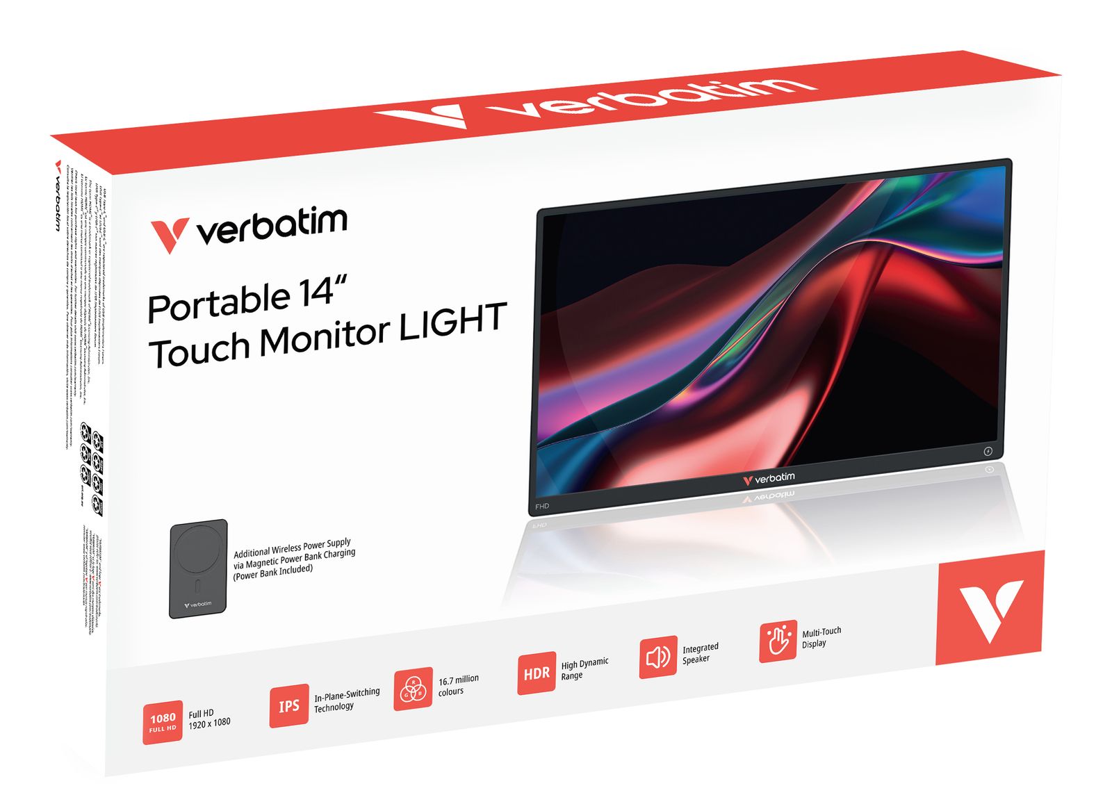 VERBATIM MONITOR PORTATILE TOUCH 14.0 WLESS POWER