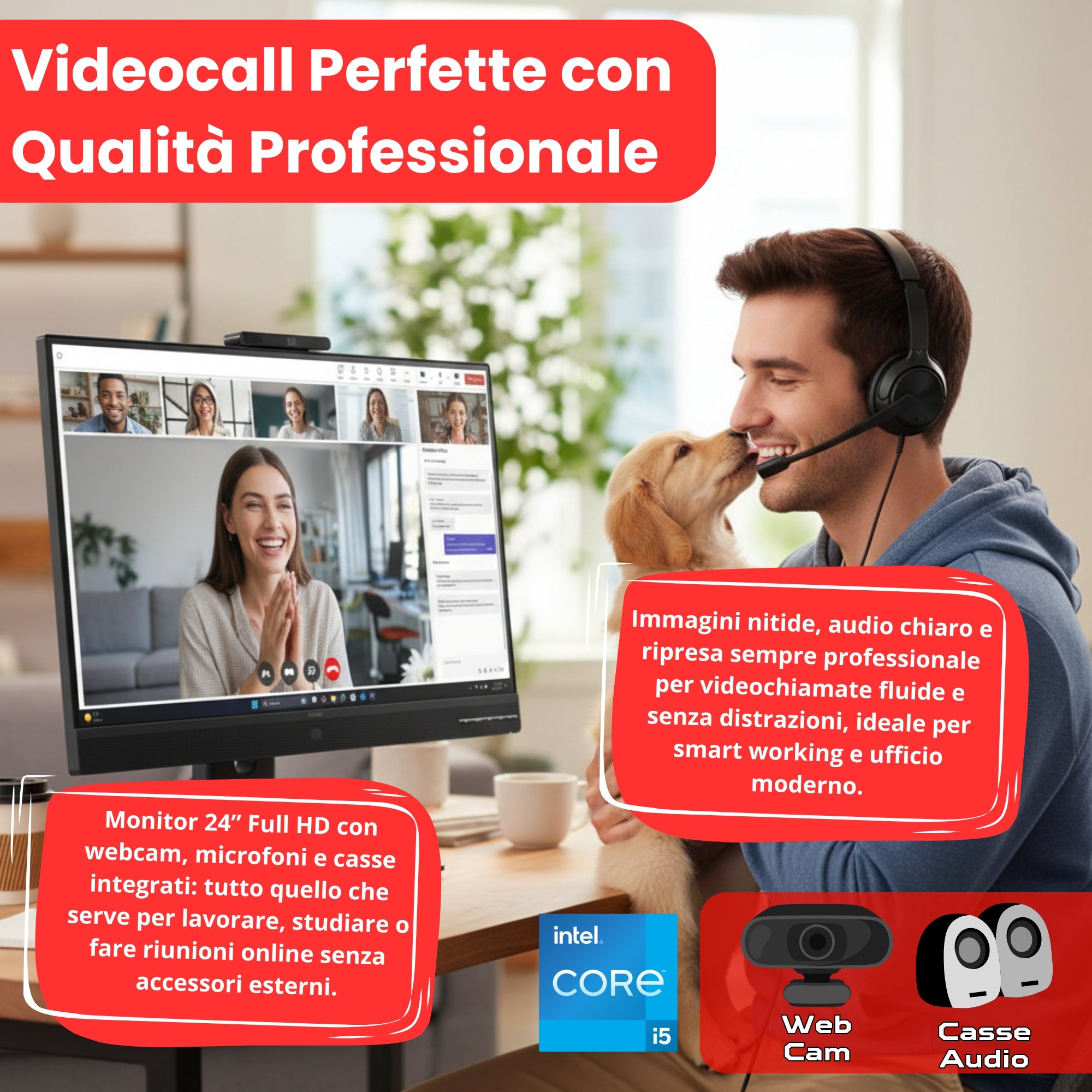 Bundle Lenovo Neo 30s Gen 5 SFF | Intel Core i5-13420H | Ram 16GB | SSD 512GB Monitor ThinkVision 24" VoIP Windows 11 Pro - NUOVO