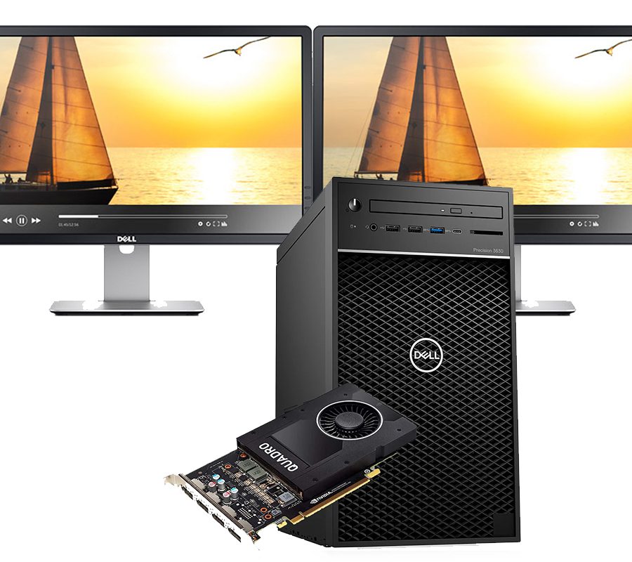 DELL Precision T3630 + Nvidia Quadro P2000 + 2X Dell P2314H