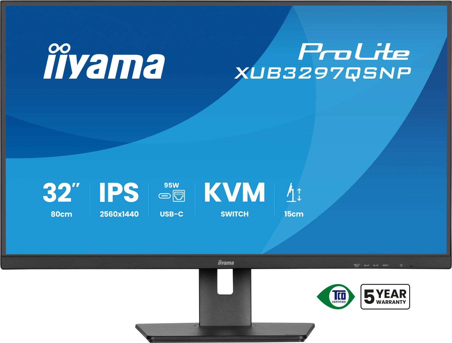 IIYAMA 32 IPS-panel, 2560x1440, 350cd/m², USB-C Dock