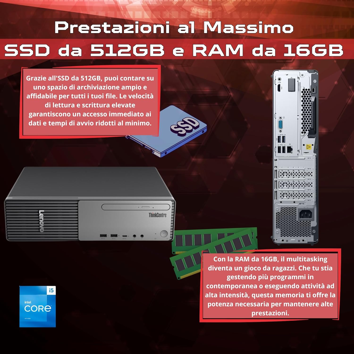 Lenovo ThinkCentre NEO 30s Gen 5 SFF | Intel Core i5-13420H | WiFi USB Type-C HDMI Windows 11