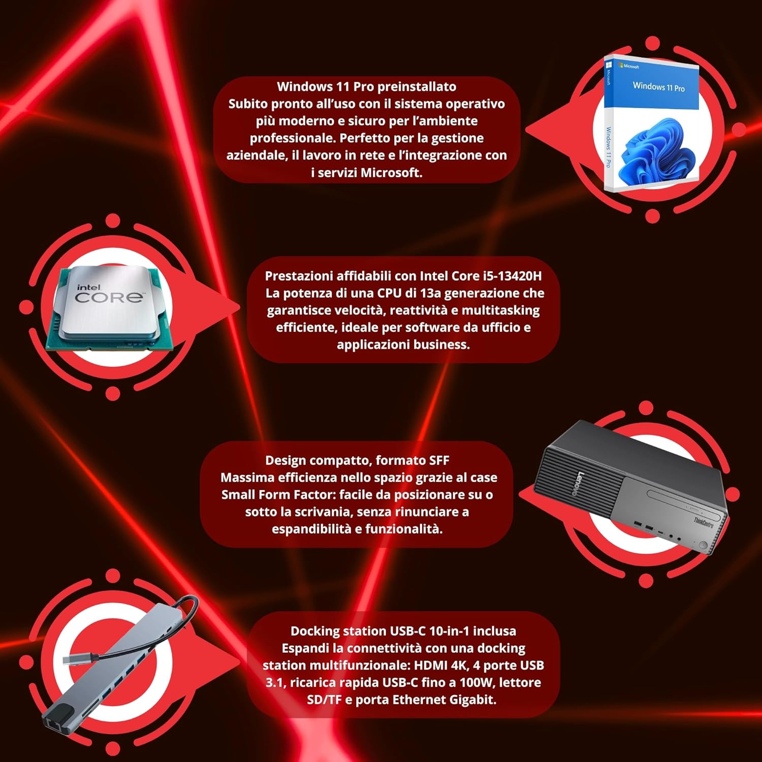 Lenovo ThinkCentre NEO 30s Gen 5 SFF | Intel Core i5-13420H | WiFi USB Type-C HDMI Windows 11