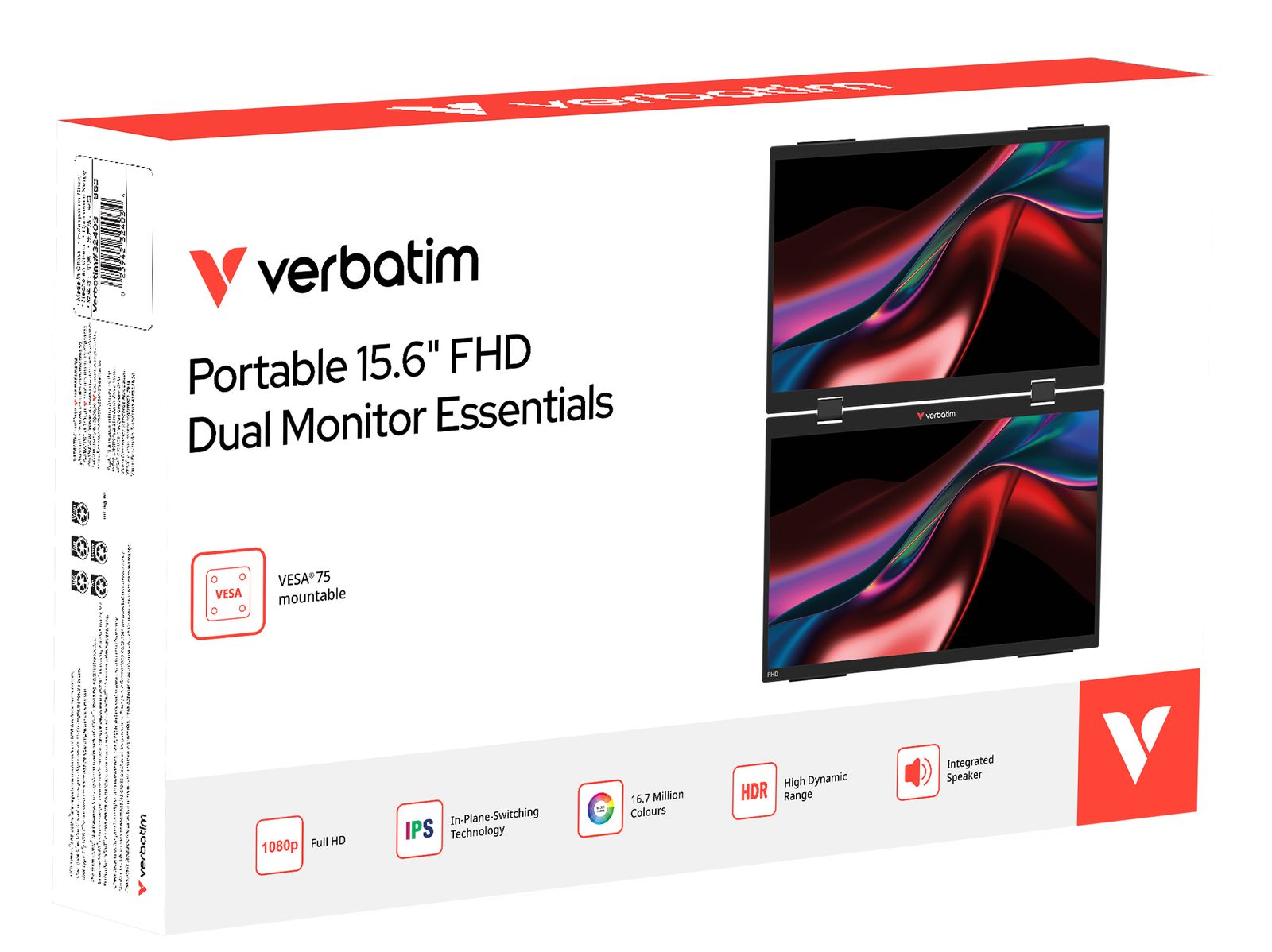 VERBATIM DUAL MONITOR PORTATILE 15,6 FHD
