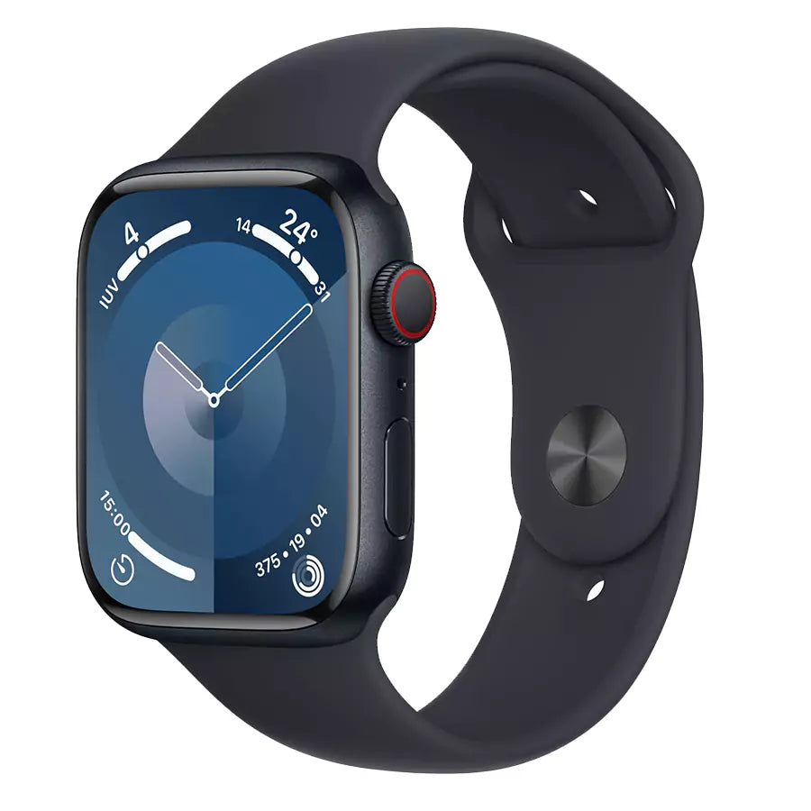 Apple Watch Series 9 GPS + Cellular Cassa 45mm in Alluminio Mezzanotte con Cinturino Sport Mezzanotte