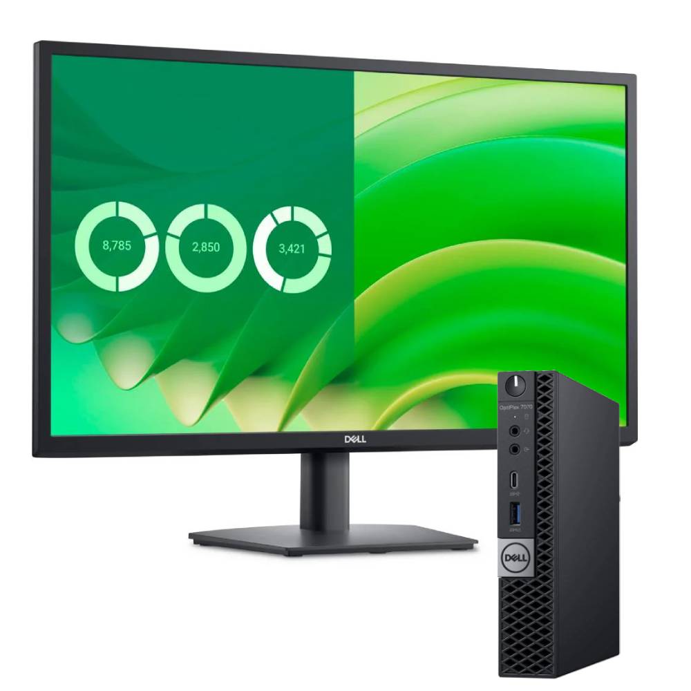 Bundle mini PC Dell OptiPlex 7070 Micro + Dell E2725H 27" FullHD | Intel Core i9-9900T | Ram 16GB | SSD 512GB | Windows 11 Pro