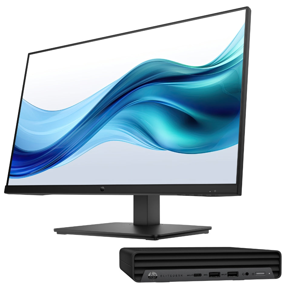 Bundle HP EliteDesk 800 G6 Mini | Intel Core i5-10500T | Monitor HP 27” FullHD con audio integrato FreeDOS