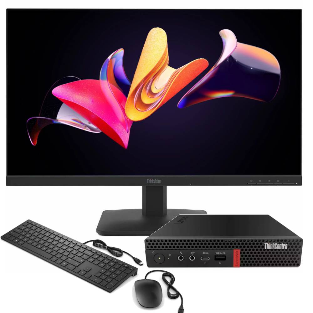 Bundle Lenovo ThinkCentre M920Q i5-8500 + Monitor 27" ThinkVision S27-4e + Kit Tastiera e Mouse USB