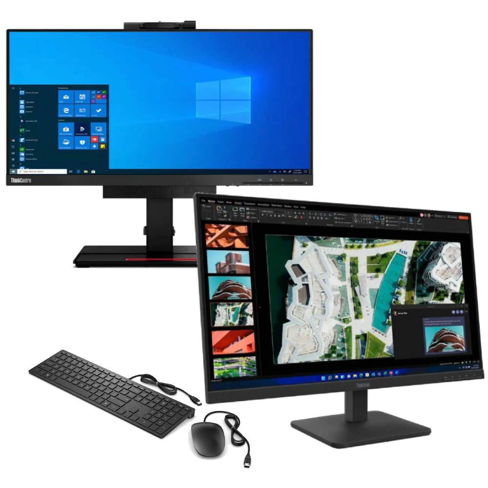 Postazione Completa Lenovo ThinkCentre TIO24 Gen3 All-In-One 24″ + Monitor ThinkVision S27-4e 27″ IPS | Intel Core i5-8500 | Ram 16GB | SSD 256GB | Windows 11 Pro | Kit Tastiera e Mouse USB Lenovo
