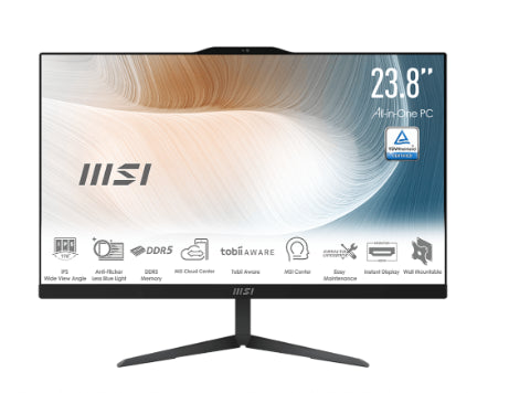 MSI AIO CORE 3 100U 8GB 256GB 23.8FHD FREEDOS BLACK