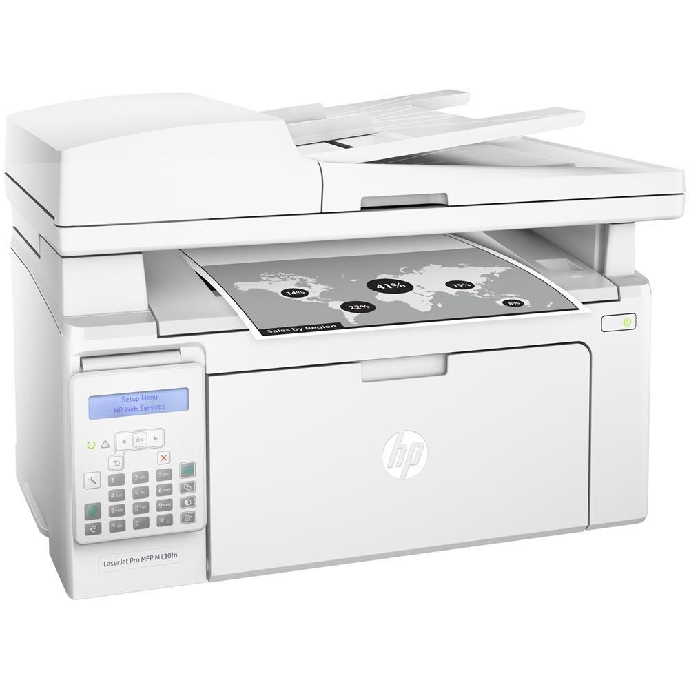 HP LaserJet Pro MFP M130fn Multifunktions-Laser-S/W-Druck, Kopieren, Scannen, Faxen, 1200 x 1200 dpi, 23 Seiten pro Minute, Ethernet-USB