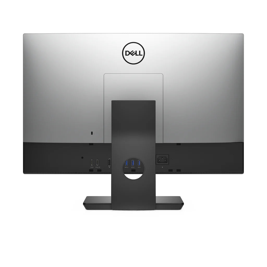 Vista posteriore centrale del Dell OptiPlex 7460 All In One Touch 24" i5-8500 Ricondizionato, con porte multiple e supporto robusto.