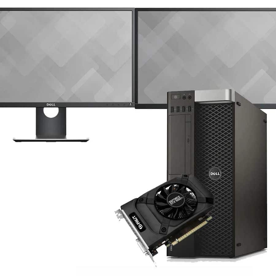 DELL Precision Tower 7810 + GTX 1050Ti + 2 Monitor Dell P2317H