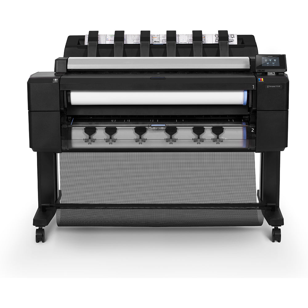 HP DesignJet T2530 Ricondizionato, plotter multifunzione professionale A0 a colori con doppio rotolo e supporto integrato.