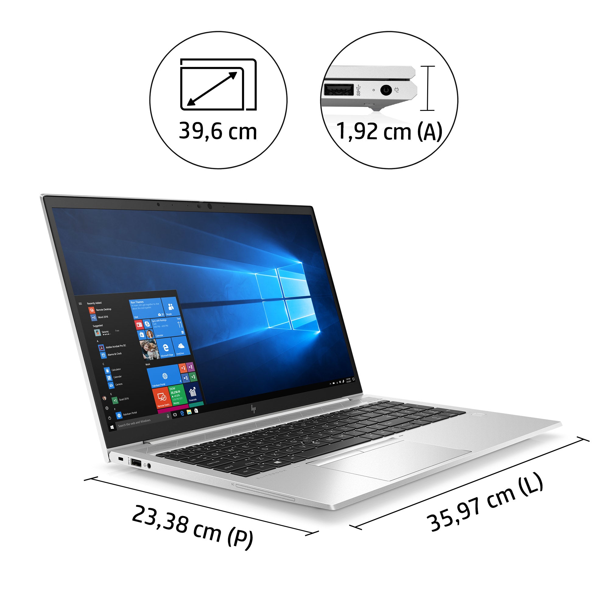 HP EliteBook 850 G7 Laptop 15.6" FullHD | Intel Core i7-10610U | Ram 16GB Tastiera US FreeDOS