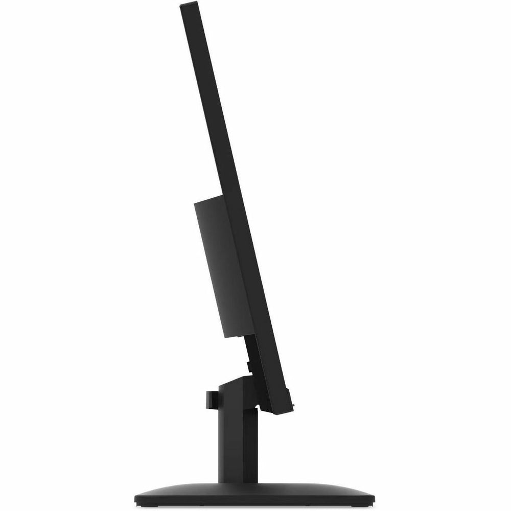 Profilo laterale del monitor Lenovo ThinkVision S27-4e con schermo ultrasottile e supporto ergonomico per una visione confortevole.