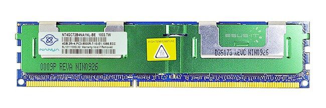 RAM 1x 4GB Nanya ECC REGISTERED DDR3 1066MHz PC3-8500 RDIMM | NT4GC72B4NA1NL-BE