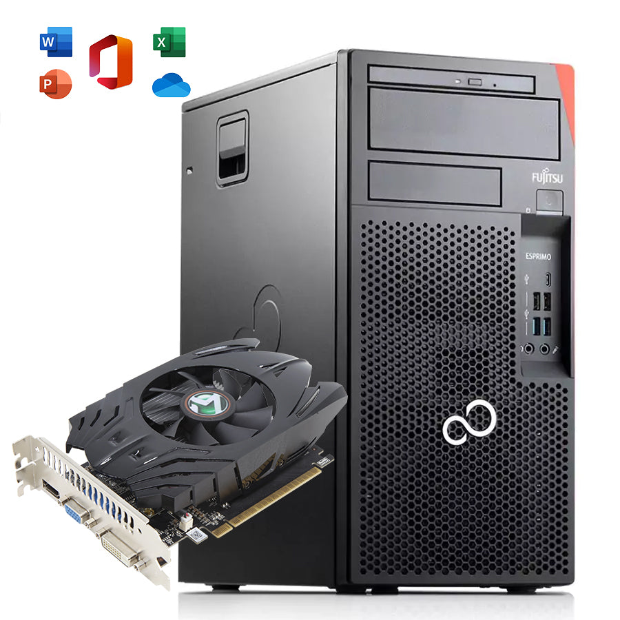 Fujitsu Esprimo P757/E90+ | Intel Core i7 | Ram 32GB | SSD 1TB | Nvidia GT 730 | USB Type-C Windows 11 Pro & Microsoft Office 2021 Refurbished Power