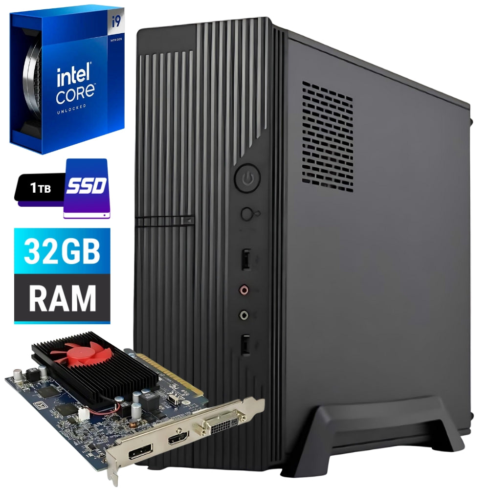 PC Assembled Computers Parts | Intel Core i9-14900KF | Ram 32GB RAM | SSD 1TB | AMD Radeon R7 450 4GB | FreeDOS NEW Product 