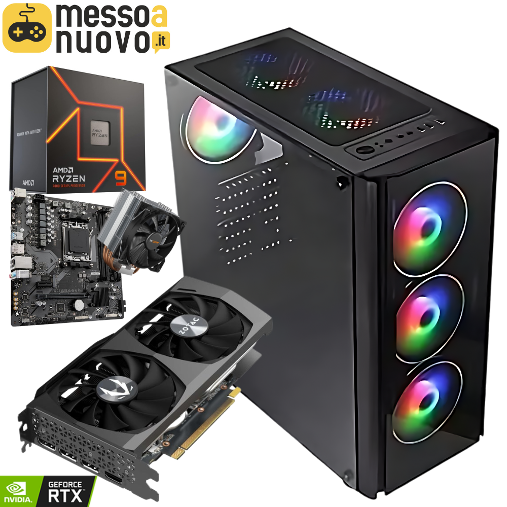 PC Gaming Cerere | AMD Ryzen 9 7950X | Ram 32GB | SSD NVMe 1TB | Nvidia RTX 3060 12GB | Windows 11 Pro