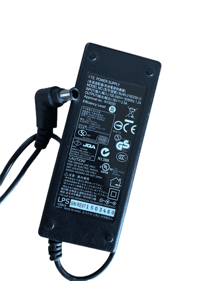 Fujitsu ITE Scanner 16V 2.5A AC Adapter NU40-2160250-I3