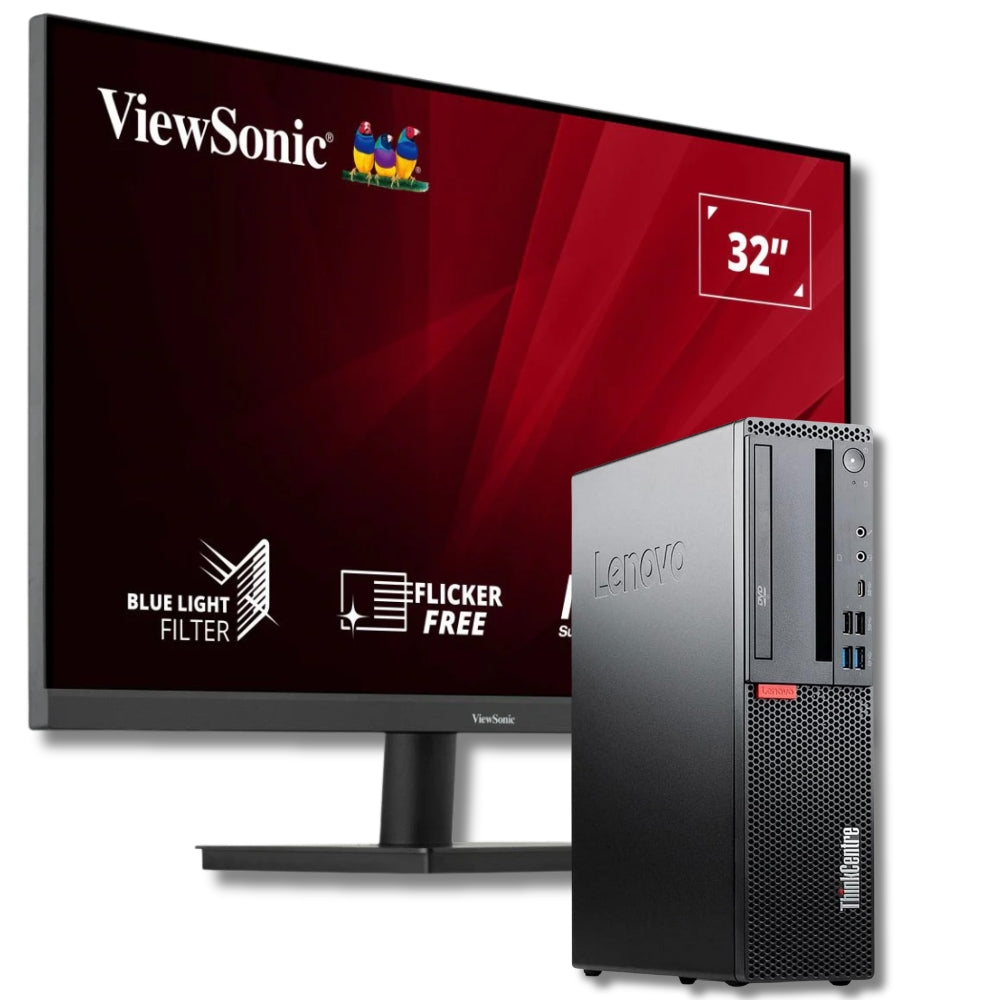 Bundle Lenovo ThinkCentre M920s SFF + Monitor 32″ ViewSonic FullHD | Intel Core i7-8700 | Ram 16GB | FreeDOS