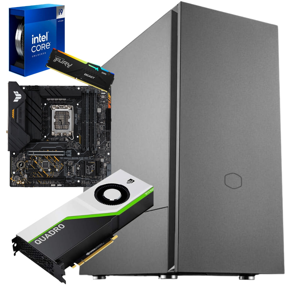 PC CAD &amp; Gaming Silencio | Intel Core i9-14900KF | Ram 32GB | 2TB SSD | Nvidia RTX 8000 48GB | Windows 11 Pro Soundproof Case 
