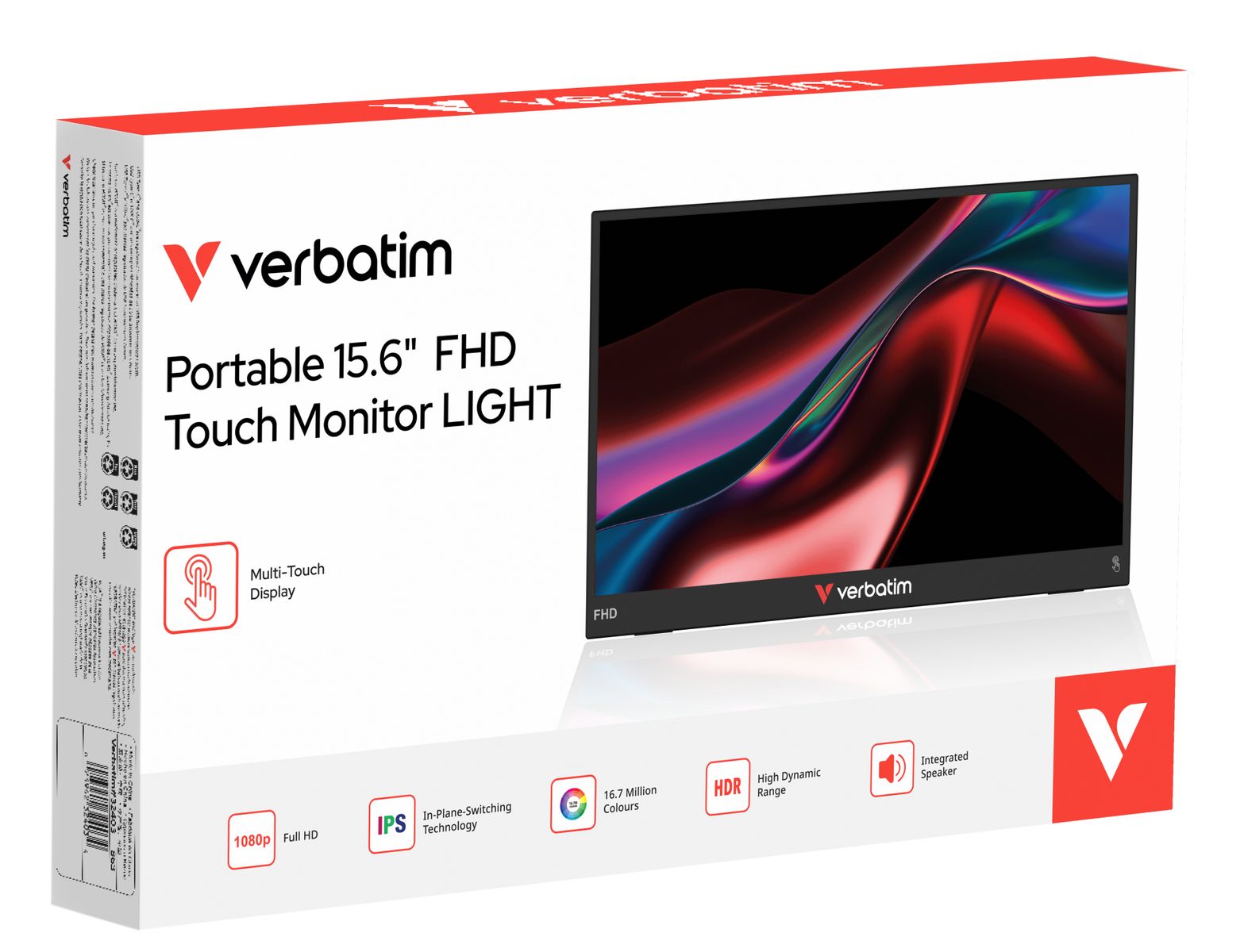 Verbatim PORTABLE 15.6 FHD TOUCH MONITOR LIGHT