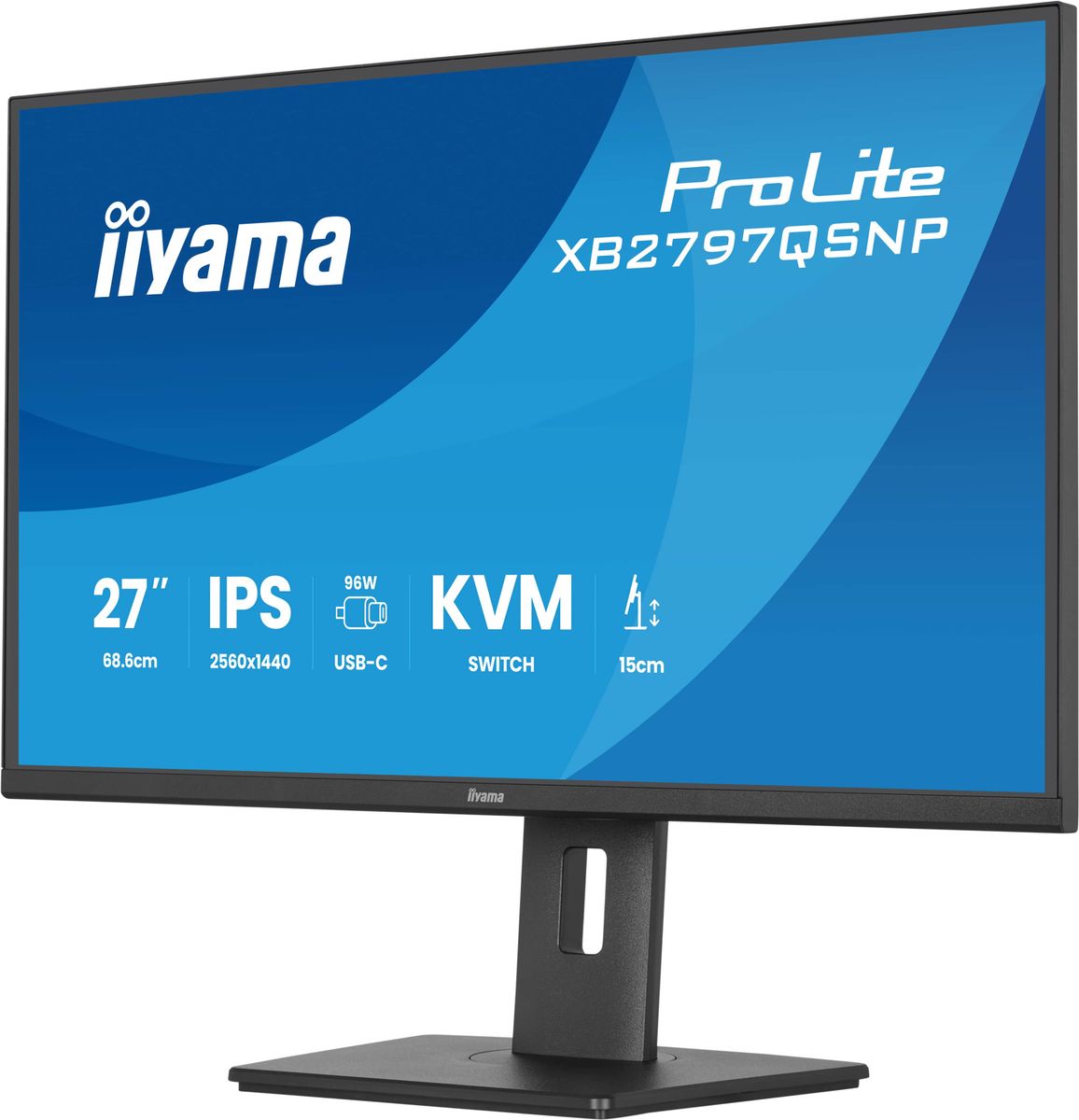 IIYAMA 27 IPS-panel, 2560x1440 USB-C, KVM, HDMI DP