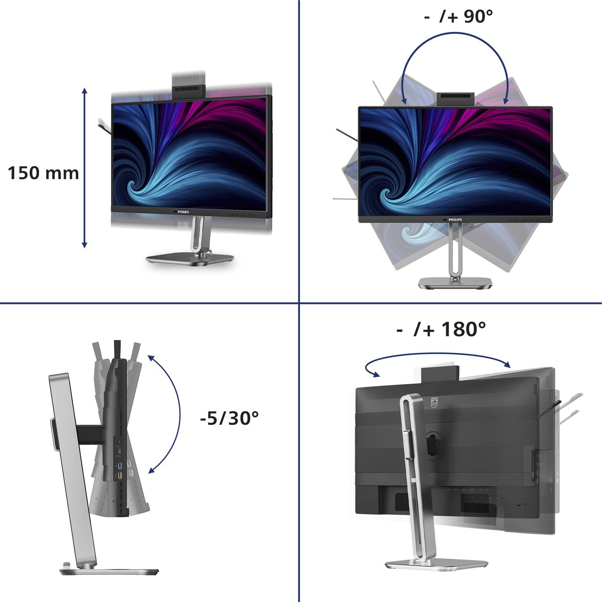 PHILIPS 23,8 16:9 IPS WLED 1920X1080 120HZ WEBCAM MULTIMED