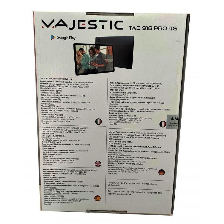MAJESTIC TAB-918 PRO 4G LTE 10,1 IPS HD 128GB Android 13