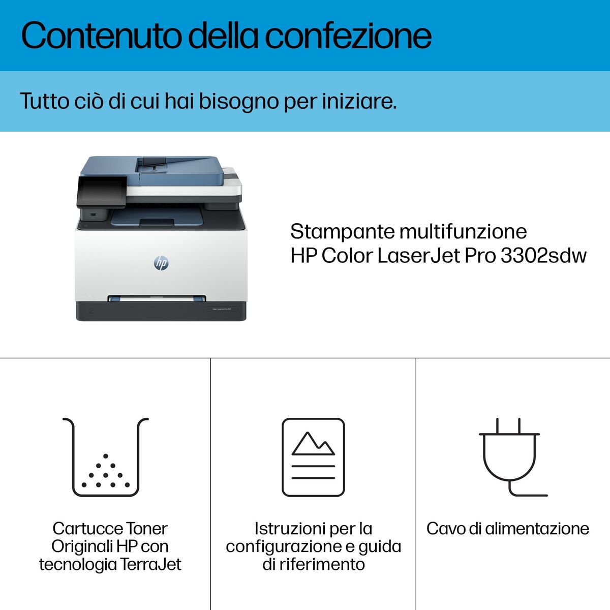 HP INC. HP CLR LJ PRO MFP 3302SDW 25PPM ETH WF F/R ADF 1YR