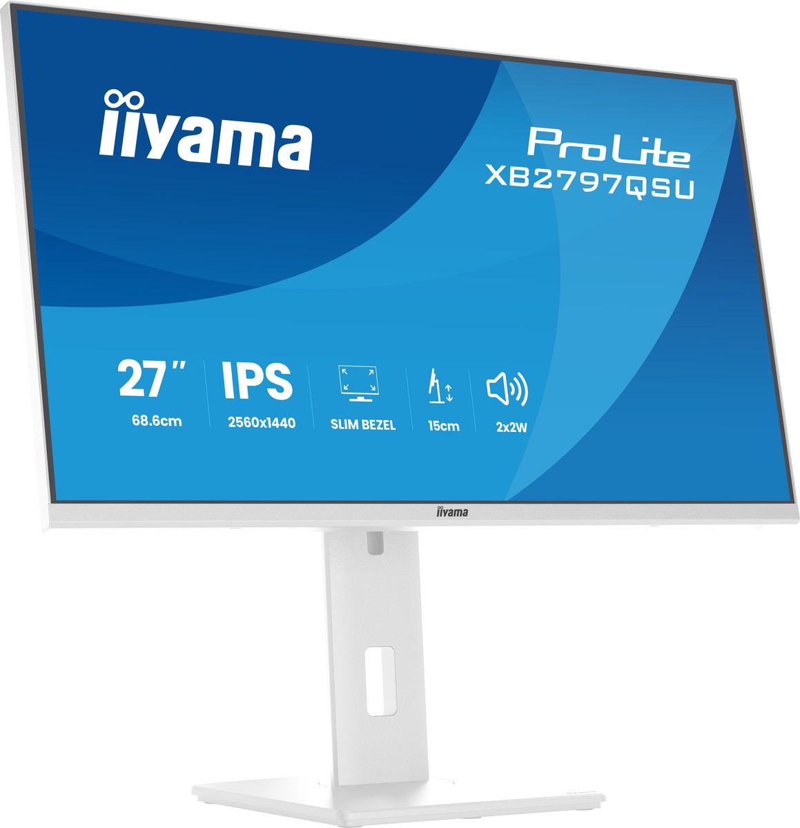IIYAMA 27 WHITE IPS 2560x1440 2xHDMI DP HUB USB MULTIMED
