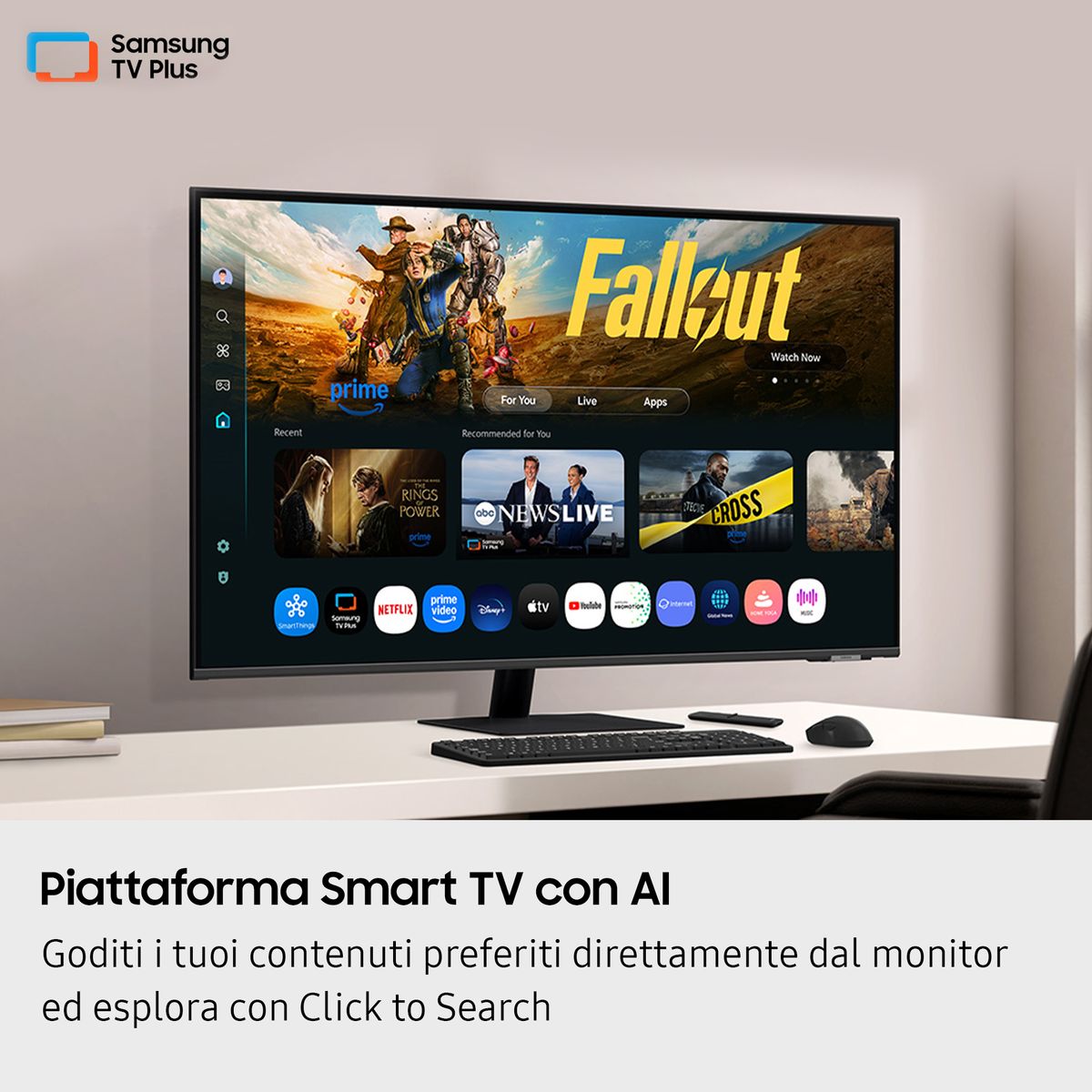 SAMSUNG S43FM702|Smart Monitor,UHD,USB-C,Speaker,Telecoman