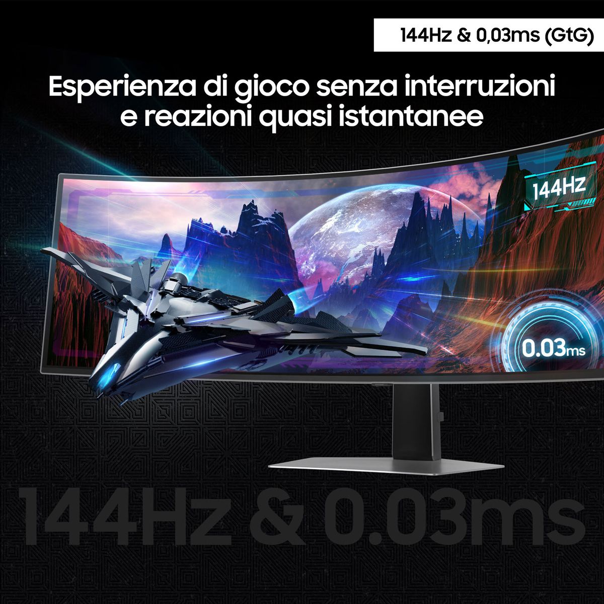 SAMSUNG S49DG910 MONITOR GAMING, DQHD, OLED, 144 HZ