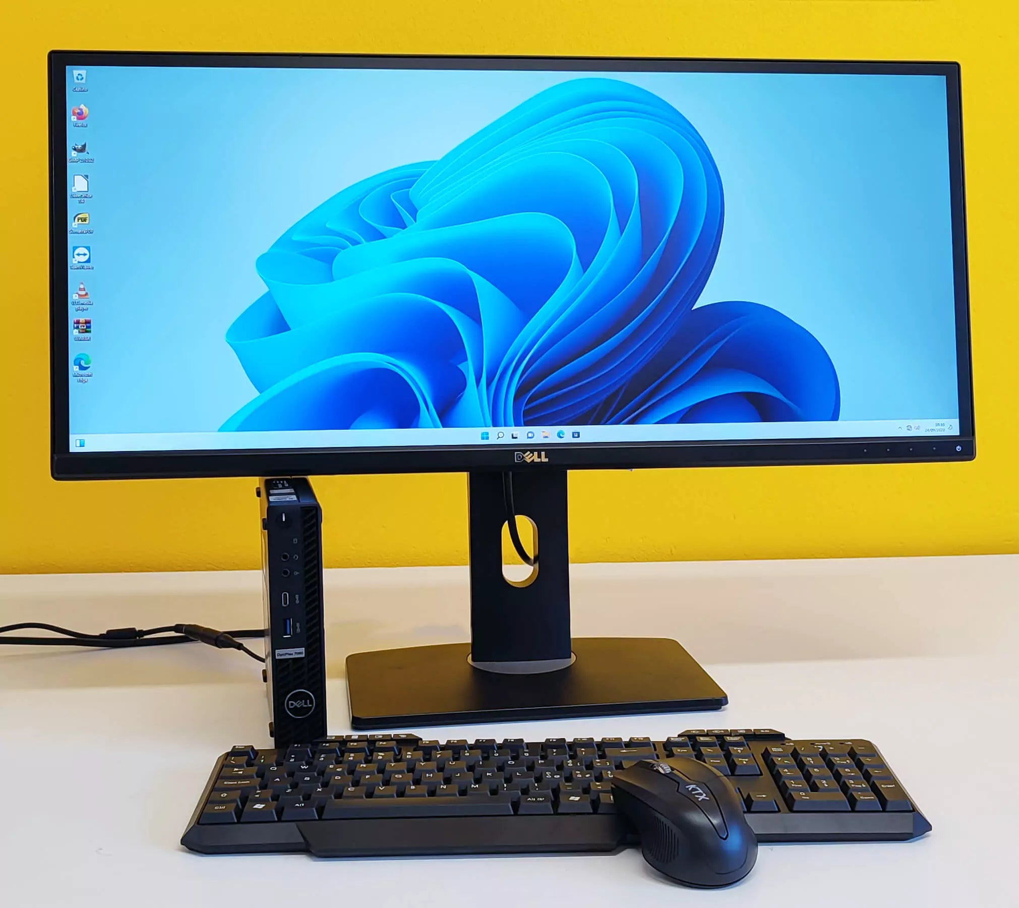 DELL OptiPlex 7080 MFF Mini-PC-Paket | Intel i5-10500T 6Kerne | RAM 16 GB | SSD 512 GB | Windows 11 Pro Monitor DELL UltraSharp U2913WM LED IPS 29″ 2560×1080 Pixel FullHD 21:9 Kabelloses Maus- und Tastatur-Kit