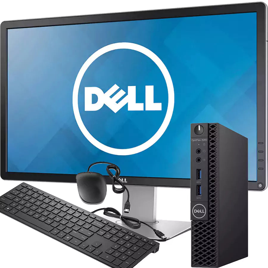Bundle DELL OptiPlex 3060 Mini PC | Intel Core i5-8500T | HDMI Windows 11 pro Monitor DELL Professional P2414H LED IPS 24″ Full HD Kit Mouse e tastiera