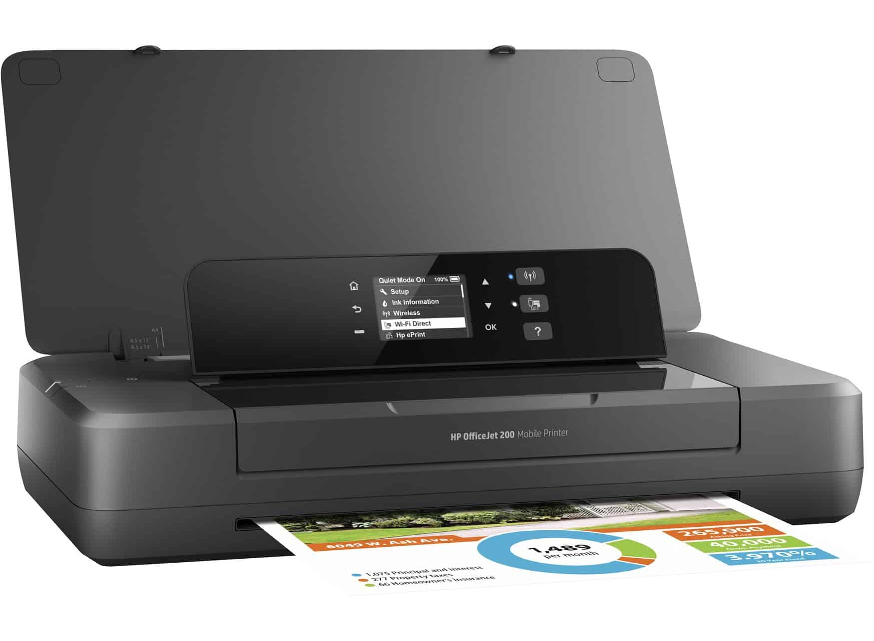 HP OfficeJet 200 Portable A4 Color InkJet Printer with Battery USB WiFi 19ppm 1200 x 1200 dpi 