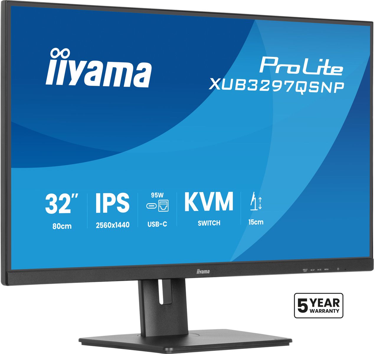 IIYAMA 32 IPS-panel, 2560x1440, 350cd/m², USB-C Dock