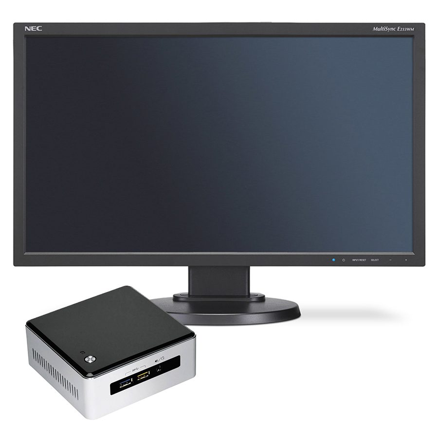 Postazione Intel NUC Mini + Monitor Nec 23