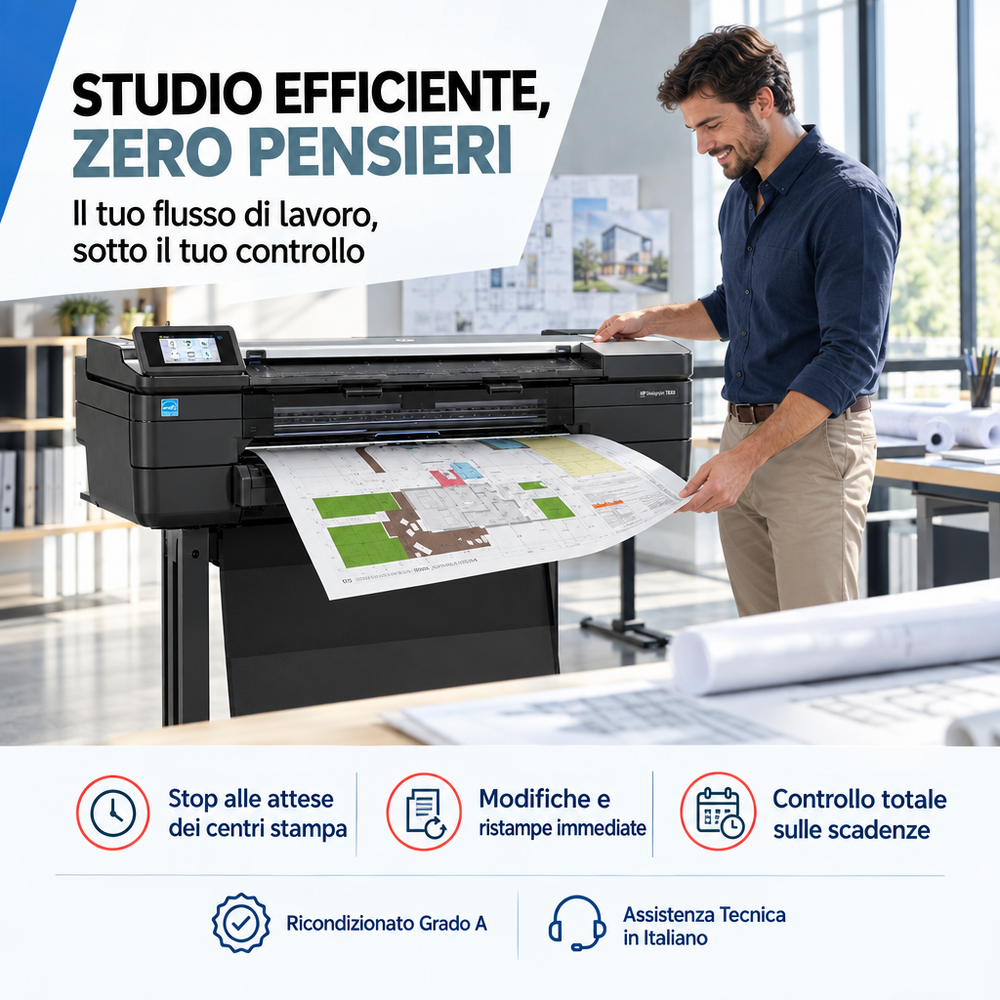 HP DesignJet T830 WI-FI  Plotter Multifunzione Ricondizionato 24" (A1)