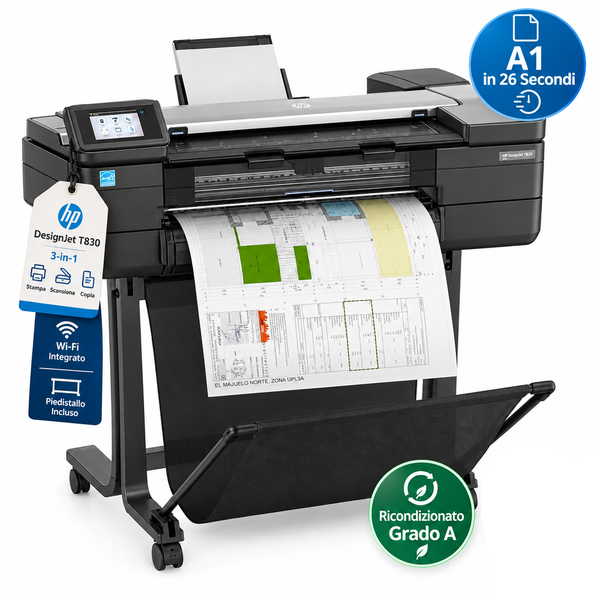 HP DesignJet T830 24 pollici plotter multifunzione ricondizionato formato A1